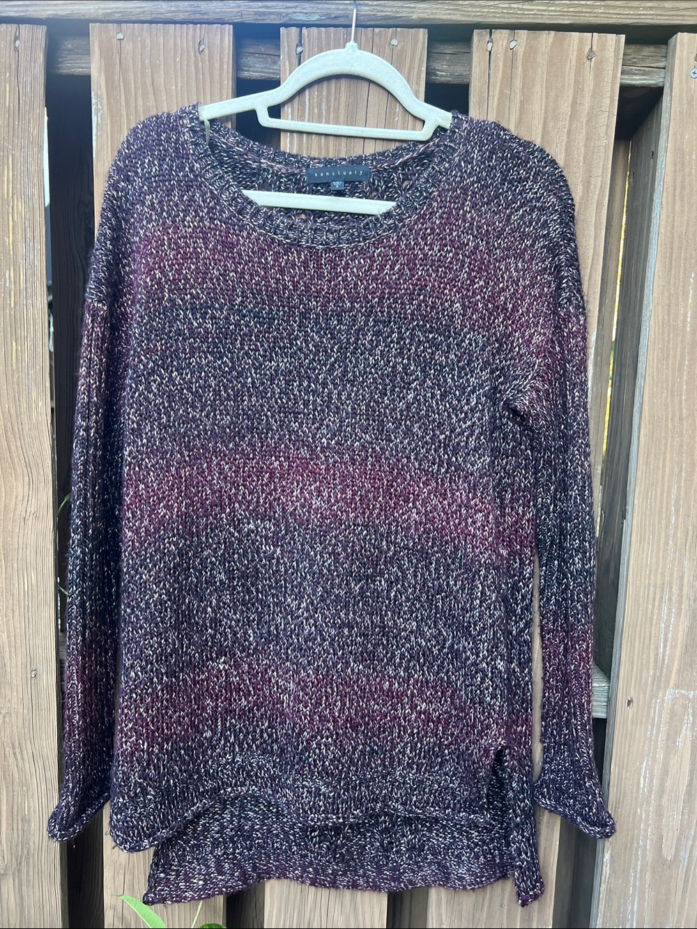 Sanctuary Cozy Marled Crewneck Sweater - Burgundy Mix
